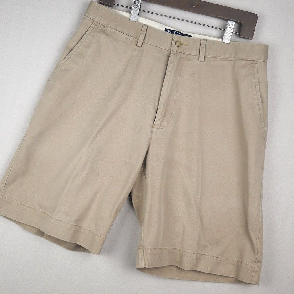Polo Ralph Lauren Prospect Shorts 6 Inch Mens 33 Cotton Twill Chino Khaki Beige